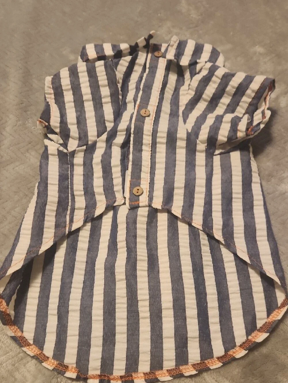 Striped Navy and White Dog Shirt
